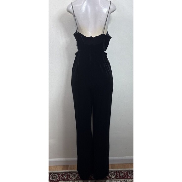 (Q1) ZARA VELVET JUMPSUIT WITH RHINESTONE STRAPS, size L - Picture 3 of 16